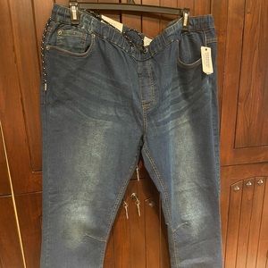 Starchy jogger denim pants